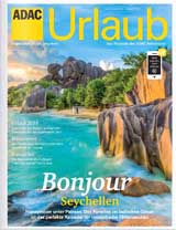 Cover des ADAC Urlaubs-Magazins, Ausgabe 10/2017 ,mit inspirierenden Reisefotos Seychellen.