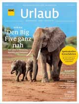 Cover des ADAC Urlaubs-Magazins, Ausgabe 4/2023 - Den Big 5 ganz nah.
