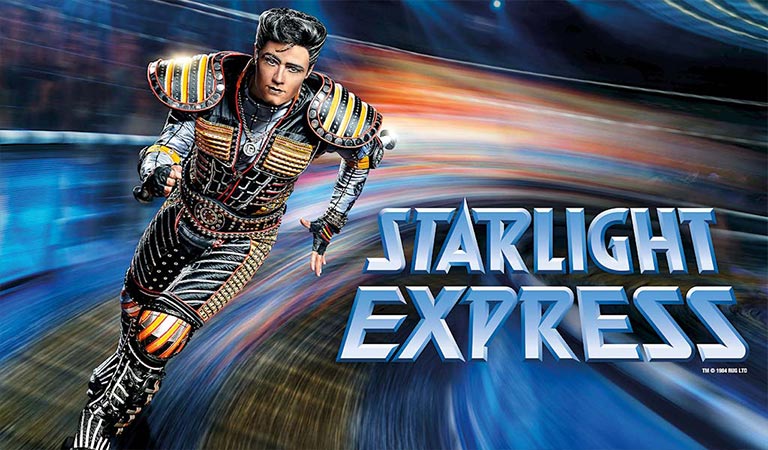 Szenenbild aus "Starlight Express" – ein faszinierendes Musical über Züge und Freundschaft in einer fantastischen Welt.