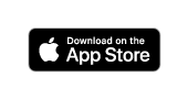 Apple-Logo und Text "Download on the App Store" auf schwarzem Hintergrund.