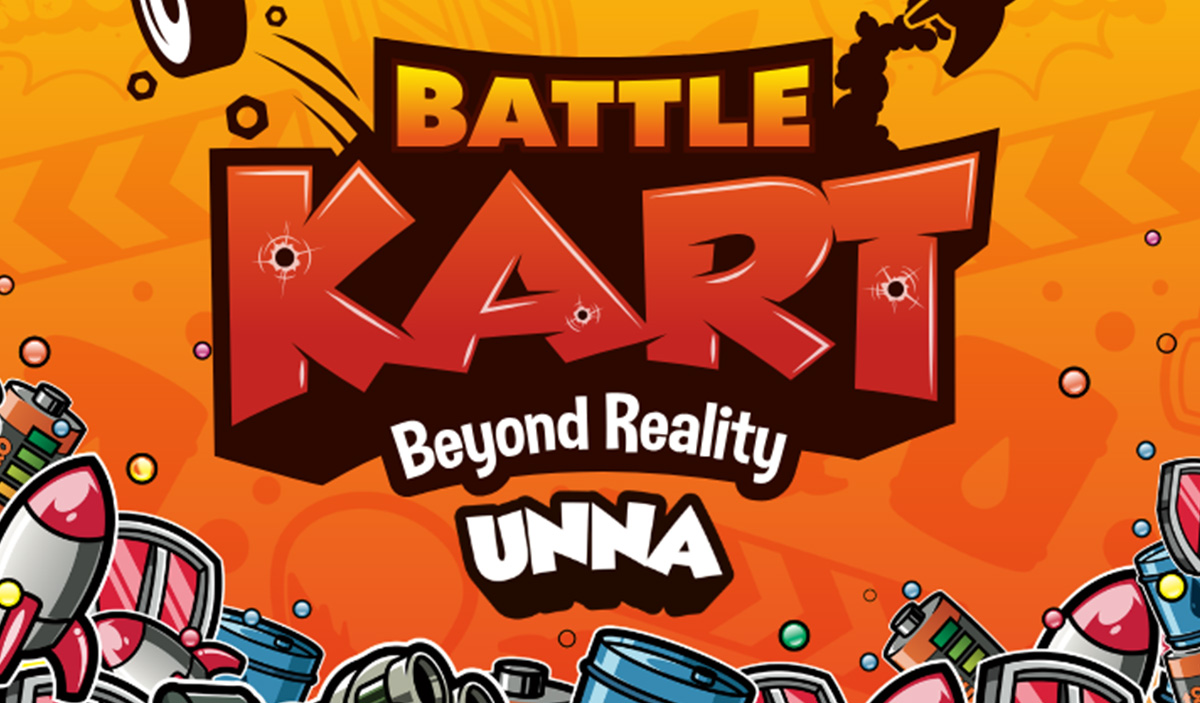 Eine bunte Illustration mit dem Schriftzug Battle Kart Beyond Reality Unna
